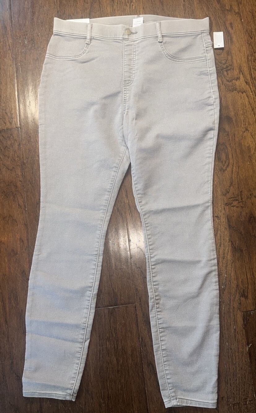 Time and Tru High Rise Skinny‎ Jeans Women’s 12/14 Gray Stretch NWT